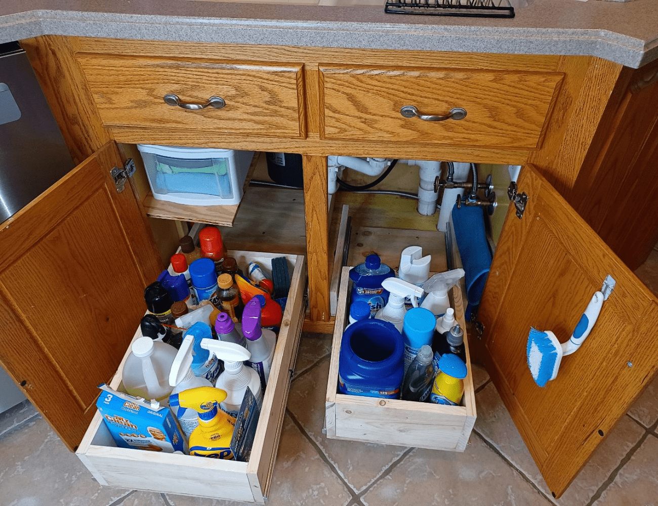 How To Build Under Sink Storage Trays - The Daily DIY