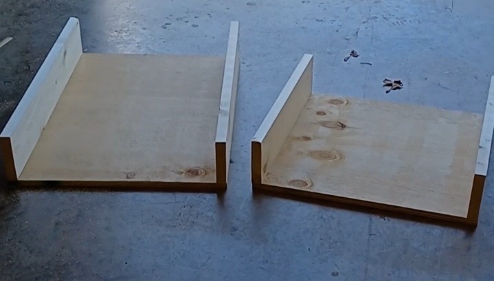 Bases so far, plywood for bottom and 1X4s for sidewalls