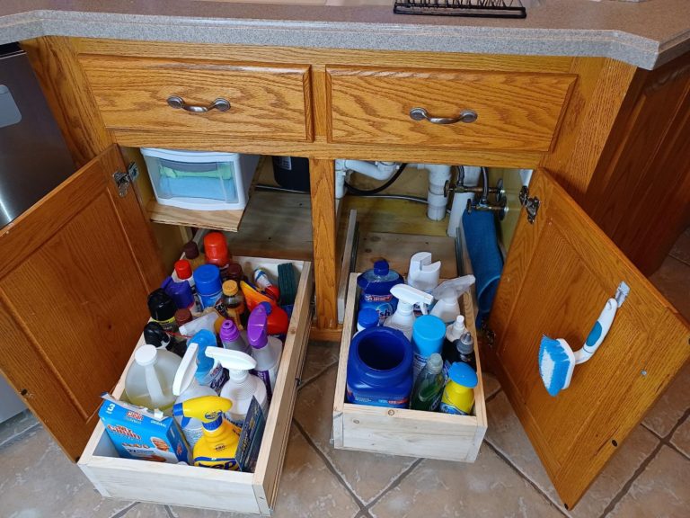 12 Easy Steps To Build Under Sink Storage Trays - The Daily DIY