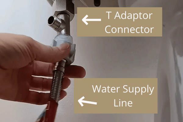 Hook up water supply to T Connector Adaptor - The Daily DIY