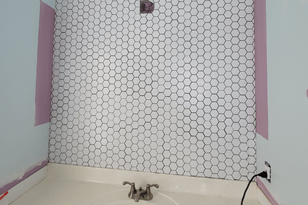 TIle On a Bathroom Wall - The Daily DIY