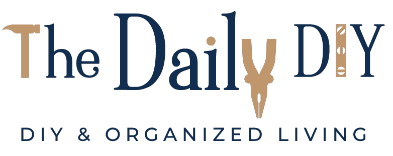 The Daily DIY logo with the words The Daily DIY and DIY & Organized Living on it