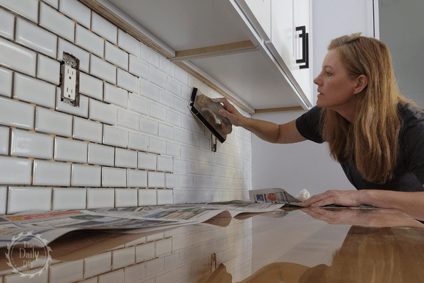 How To Grout a Wall - The Daily DIY