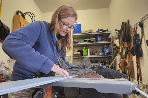 Cut Shiplap for Kitchen Island Makeover - The Daily DIY