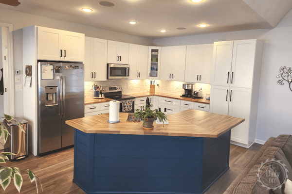 Before and After Kitchen Island Makeover - The Daily DIY