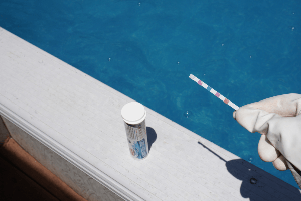 Testing Pool Chemicals with Testing Strips