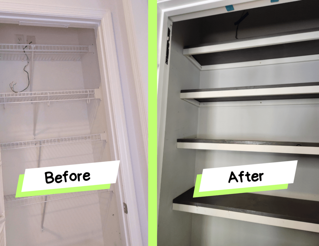 DIY pantry shelving